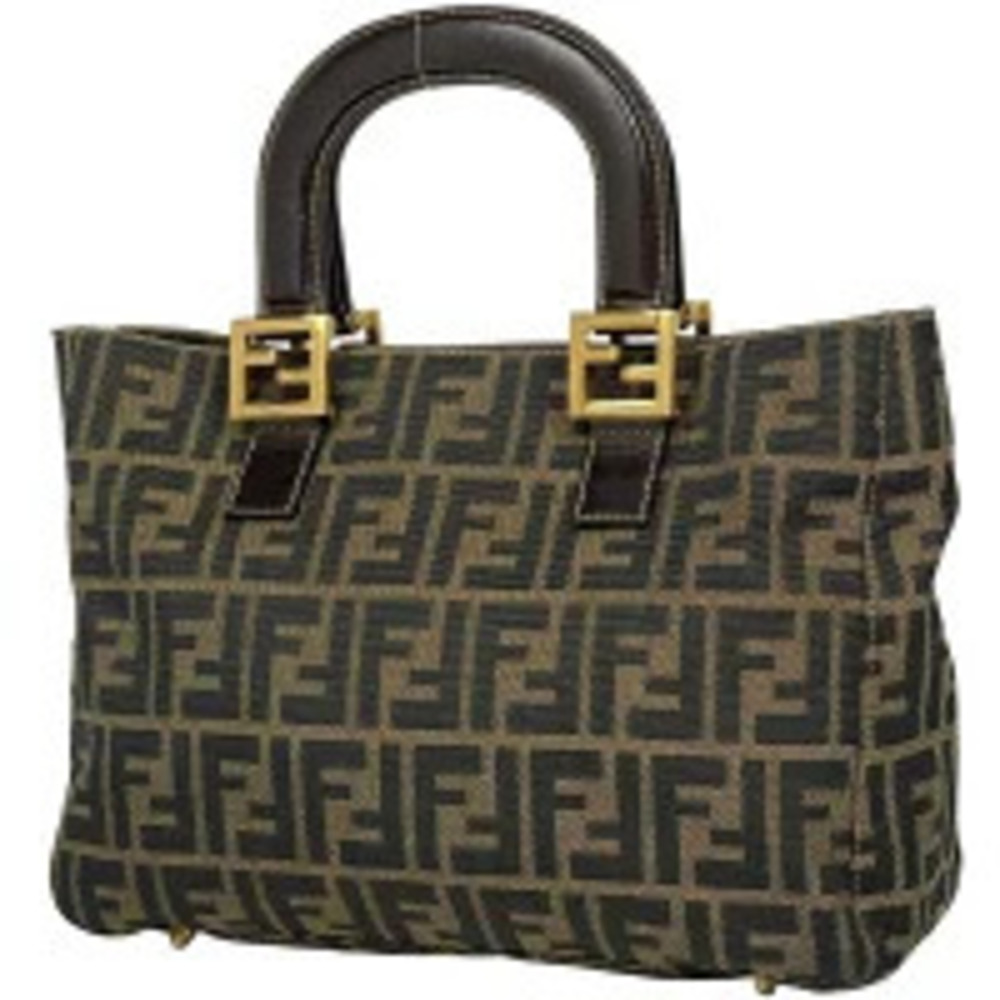 Fendi Zucca handbag tote bag canvas brown